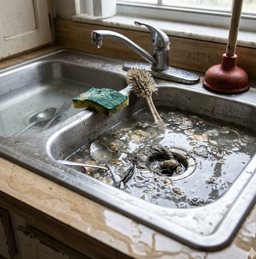 clogged sink