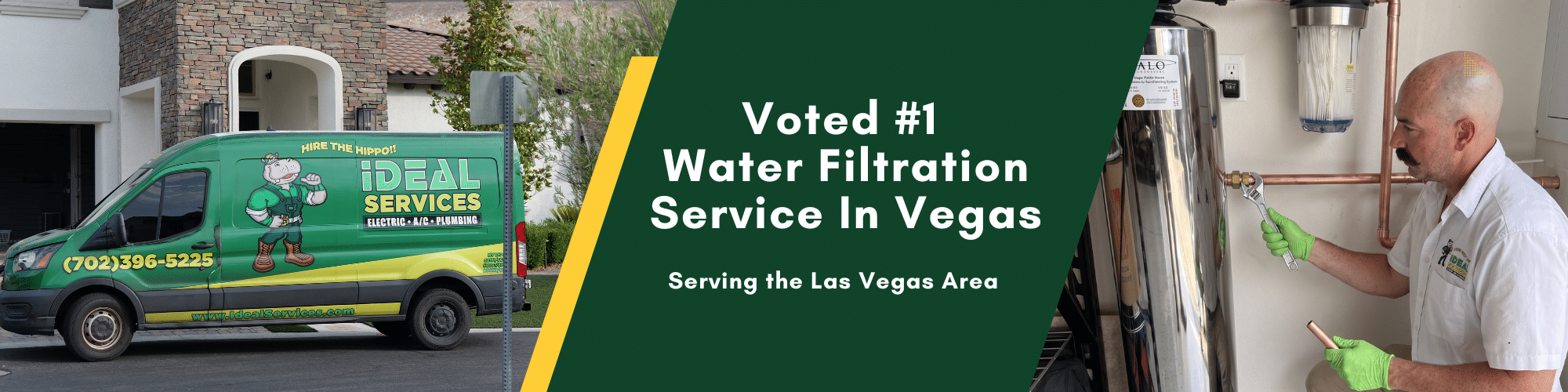 Whole-house water filtration system installed in a Las Vegas Valley home
